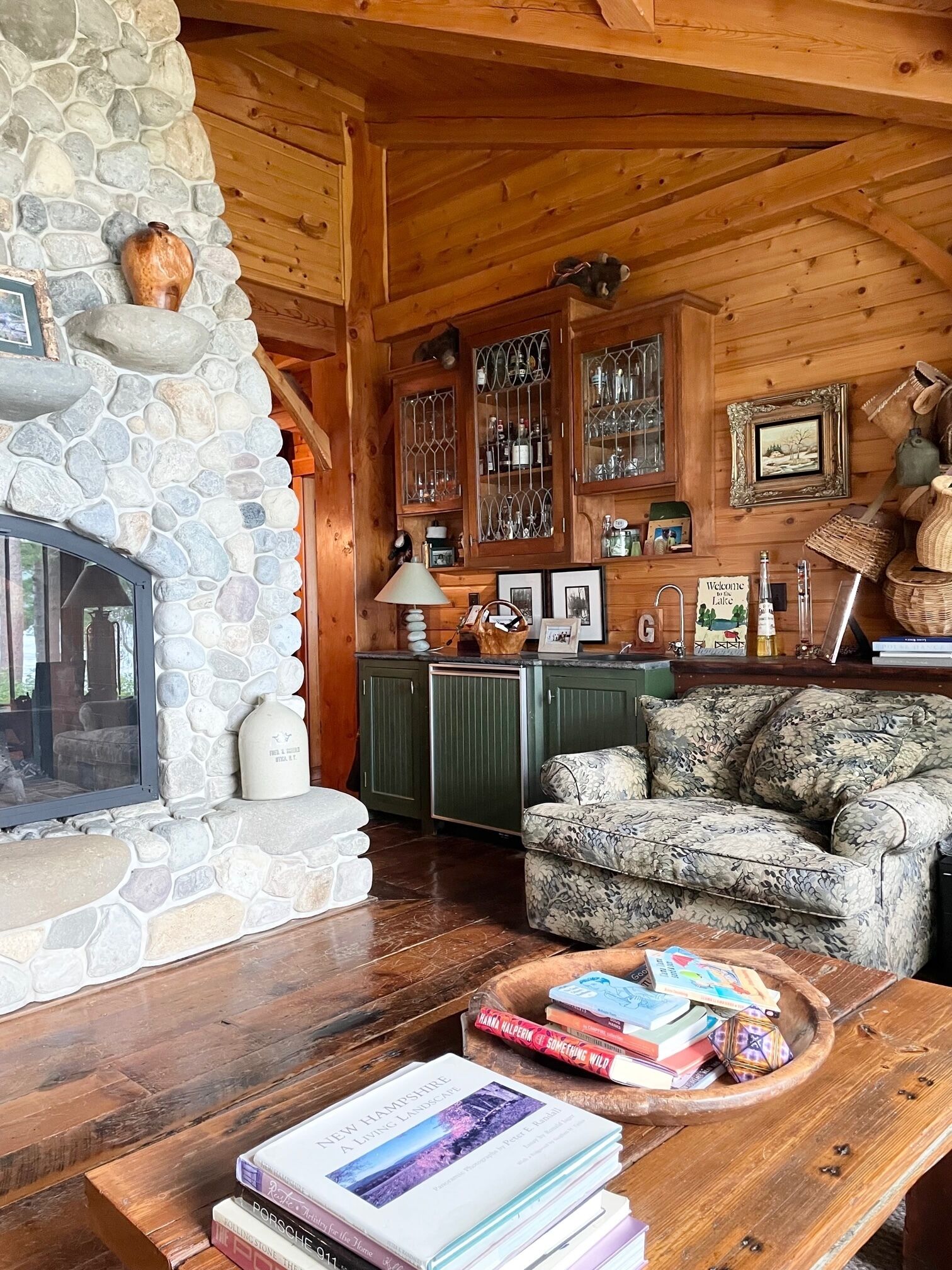 Stunning custom lakefront timber frame NH home Amazing lake mtn & sunset views