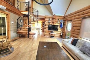 TV, fireplace, video games, DVD player