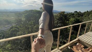 Deluxe Cabin, 1 Queen Bed, Mountain View | Lanai