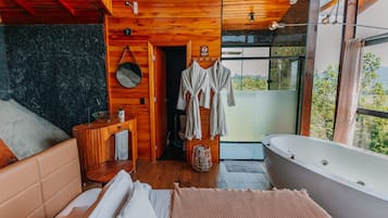 Cabaña Premium | Decoración individual, mobiliario individual, wifi gratis y ropa de cama