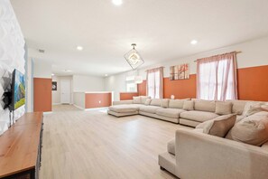 Flat-screen TV, stereo, offices