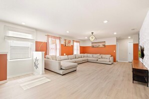 Flat-screen TV, stereo, offices