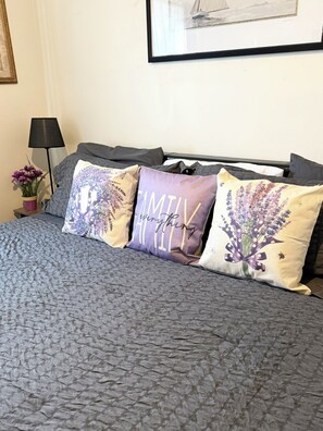 3 bedrooms, memory foam beds, desk, iron/ironing board