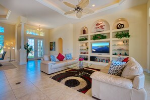 Smart TV, books, stereo