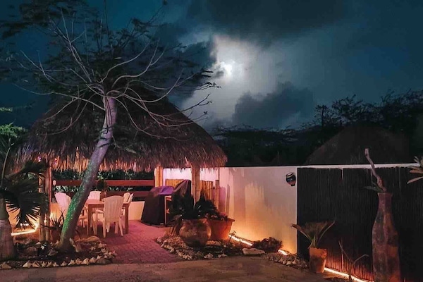 The Villa Prikichi gazebo at night