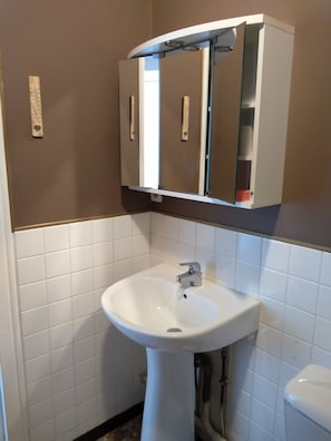 Baignoire, serviettes fournies, savon, papier toilette