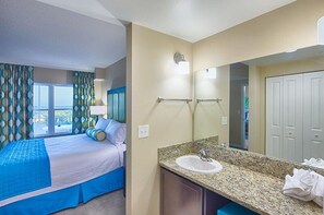 1 bedroom, desk, iron/ironing board, travel crib