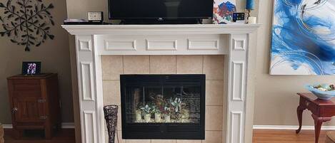 スマートテレビ、暖炉、DVD プレーヤー