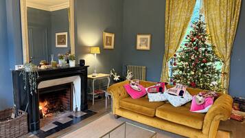 TV connectée, cheminée, lecteur de DVD, table de tennis de table