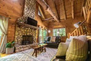 Smart TV, chimenea y reproductor de DVD 