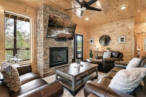 Smart TV, fireplace, video games