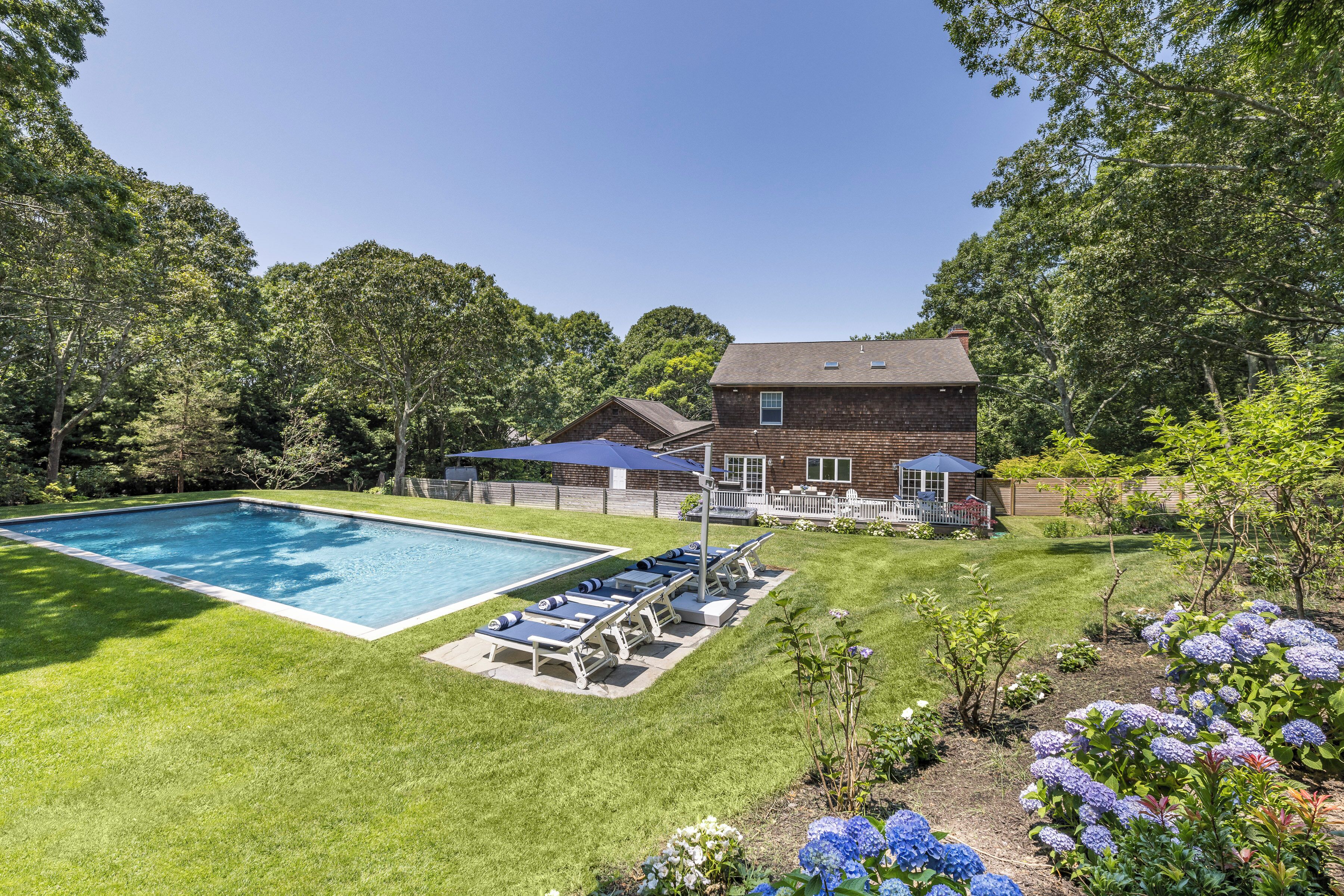 Sag Harbor Village Pool Hot Tub on Manicured Acre