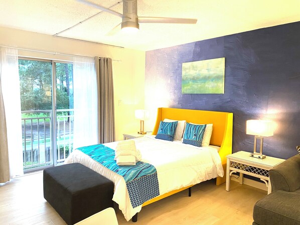 1 bedroom, in-room safe, blackout curtains, iron/ironing board