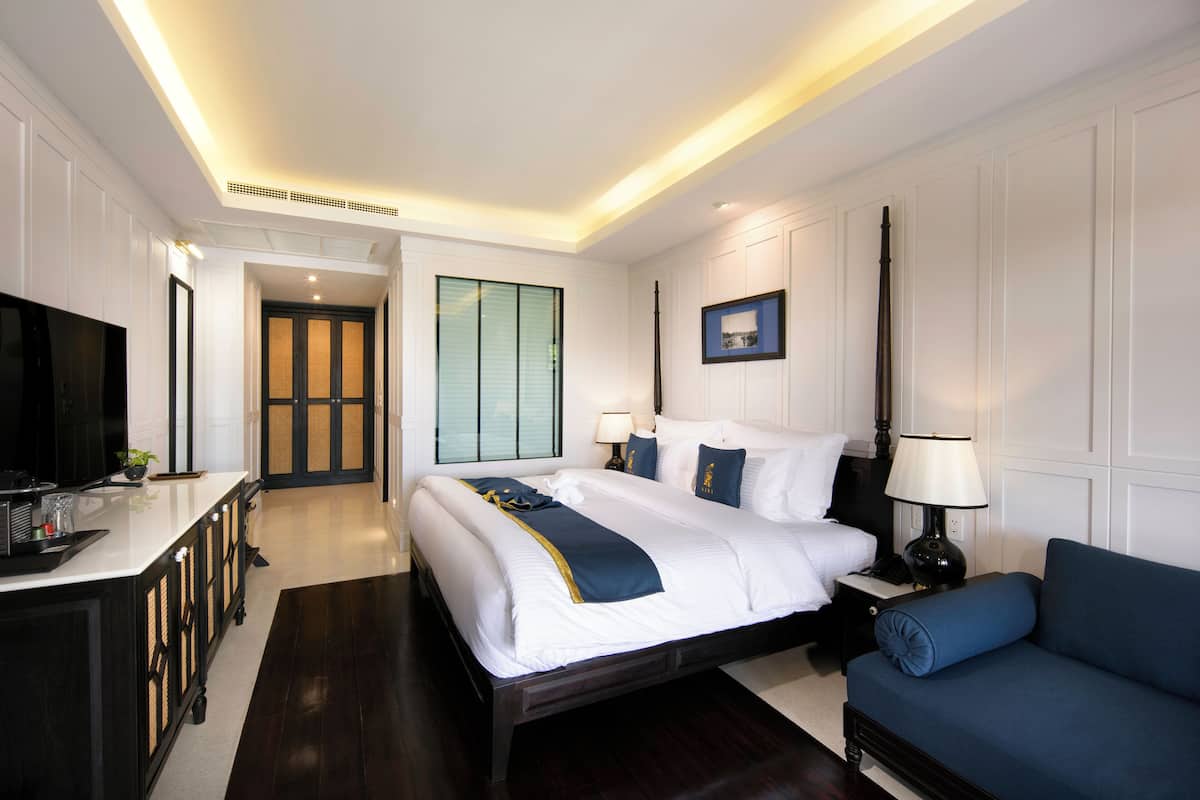 Grand Deluxe Garden View | Bộ trải giường bằng vải cotton Ai Cập, bộ đồ giường cao cấp 
