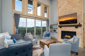 Smart TV, fireplace, video games, books