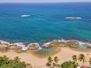 On the beach, beach towels