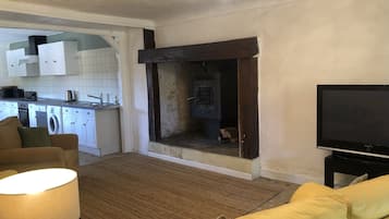 Télévision, cheminée