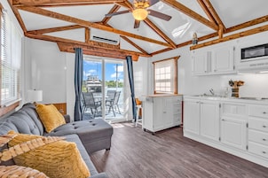 Family Bungalow | Private kitchen | Full-size fridge, microwave, stovetop, coffee/tea maker