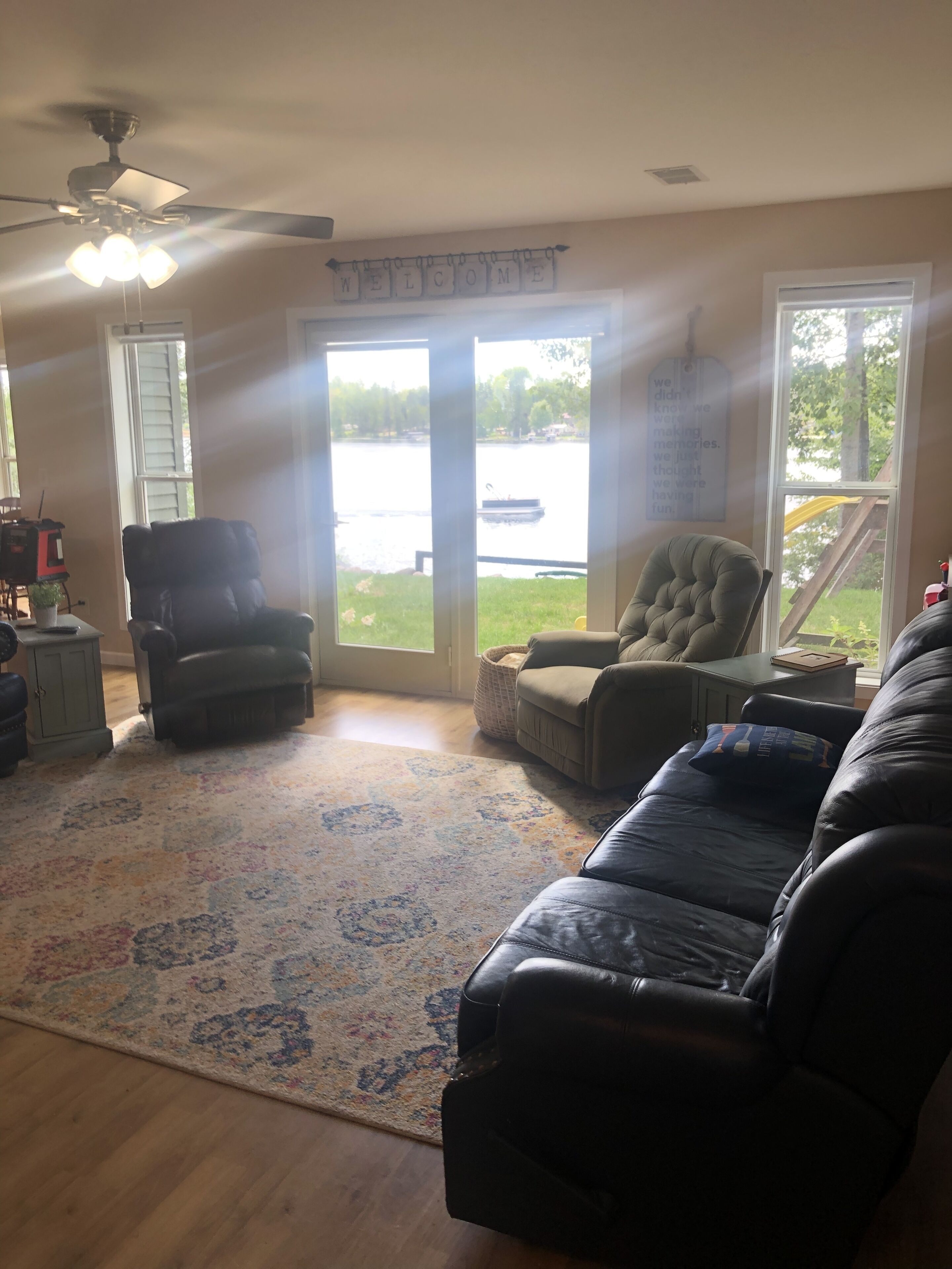 On the water. Wisconsin Northwoods.  Ride the trails, hike, hunt, ski, and fish.