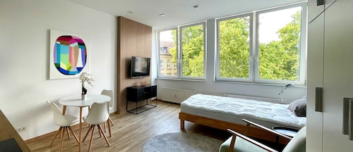 bright furnished 1 room apartment with elevator