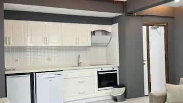 Family Apartment, 1 Bedroom, City View | Private kitchen | Mini-fridge, oven, stovetop, dishwasher