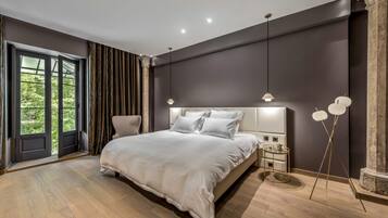 Executive tweepersoonskamer | Lakens van Egyptisch katoen, luxe beddengoed, donsdekens