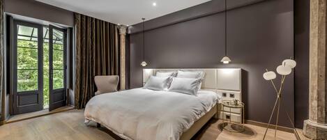 Habitación doble ejecutiva | Sábanas de algodón egipcio, ropa de cama de alta calidad y edredón