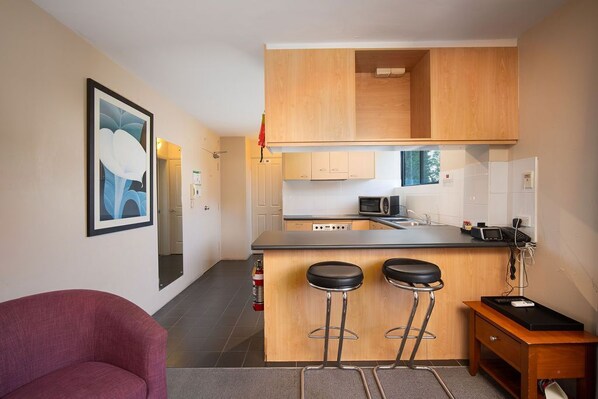 Studio | Private kitchen | Fridge, microwave, oven, stovetop