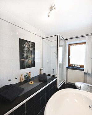 Shower, hair dryer, towels, soap - Quiet apartment with free parking on the property (Klausen)