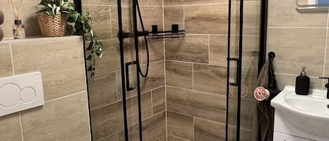 Regadera, amenidades de baño ecológicas, secadora de cabello, toallas