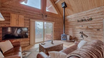 Televisión y chimenea