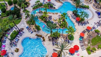 2 outdoor pools, pool umbrellas, sun loungers