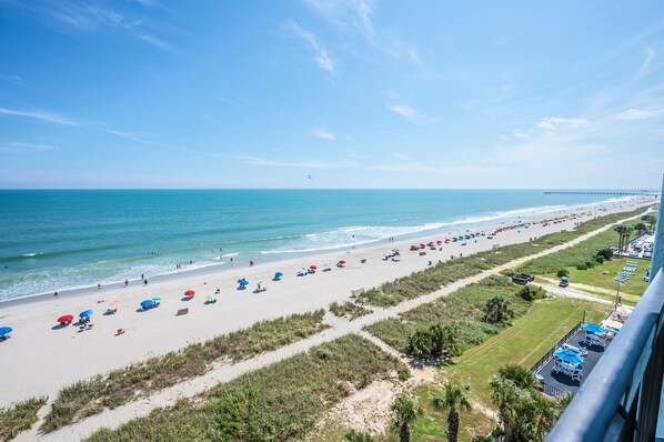 Enjoy the serene ocean views and stroll along the long pier.
