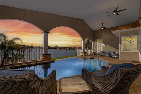 Outdoor pool, a heated pool