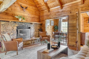 55-inch TV with digital channels, fireplace, ping pong