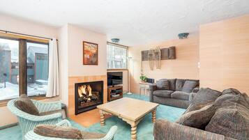 55 inci televisyen dengan digital, pendiangan, perkhidmatan penstriman