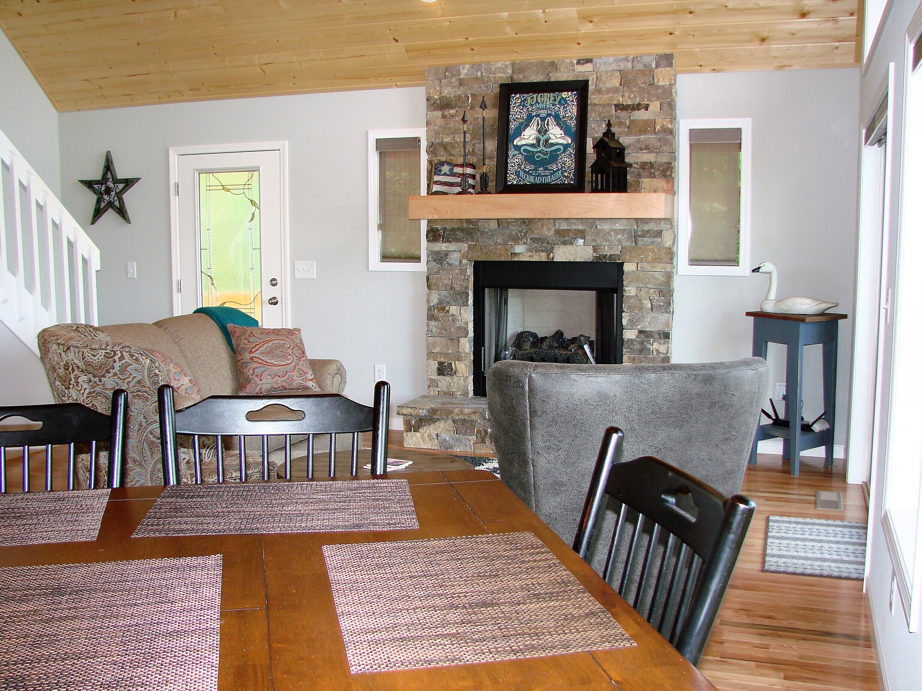 Fireplace, foosball