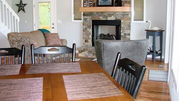 Fireplace, foosball