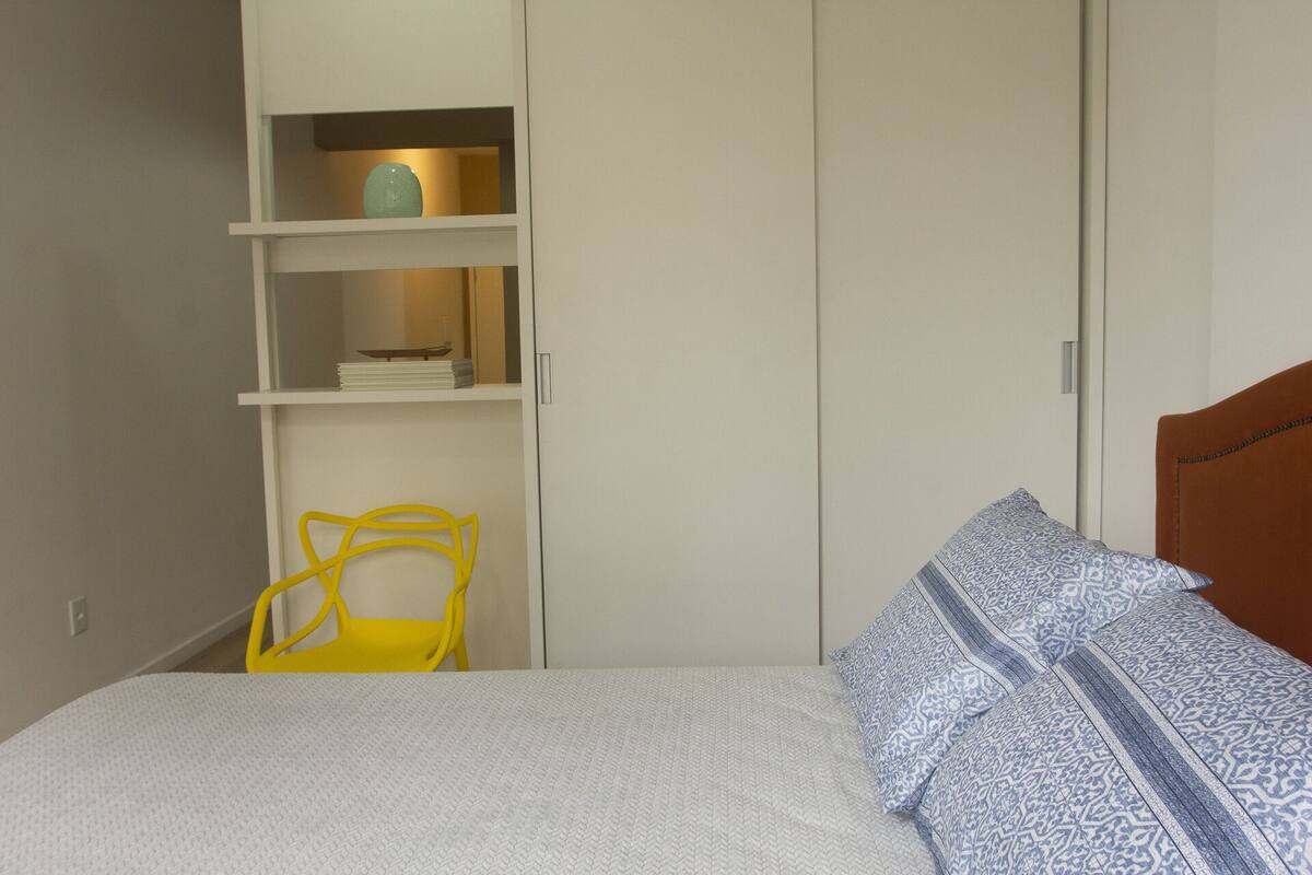 Individually decorated, individually furnished, desk, laptop workspace