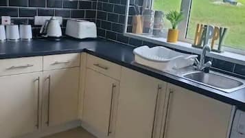 Fridge, microwave, oven, electric kettle