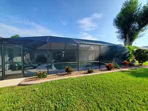 Exterior - Relaxing in Rotonda  Poolside. Saltwater heated Pool with new screened lanai. (Rotonda West)