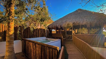 Deluxe Cabin, Fireplace, Garden View | Balcony view