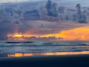 On the beach, beach towels