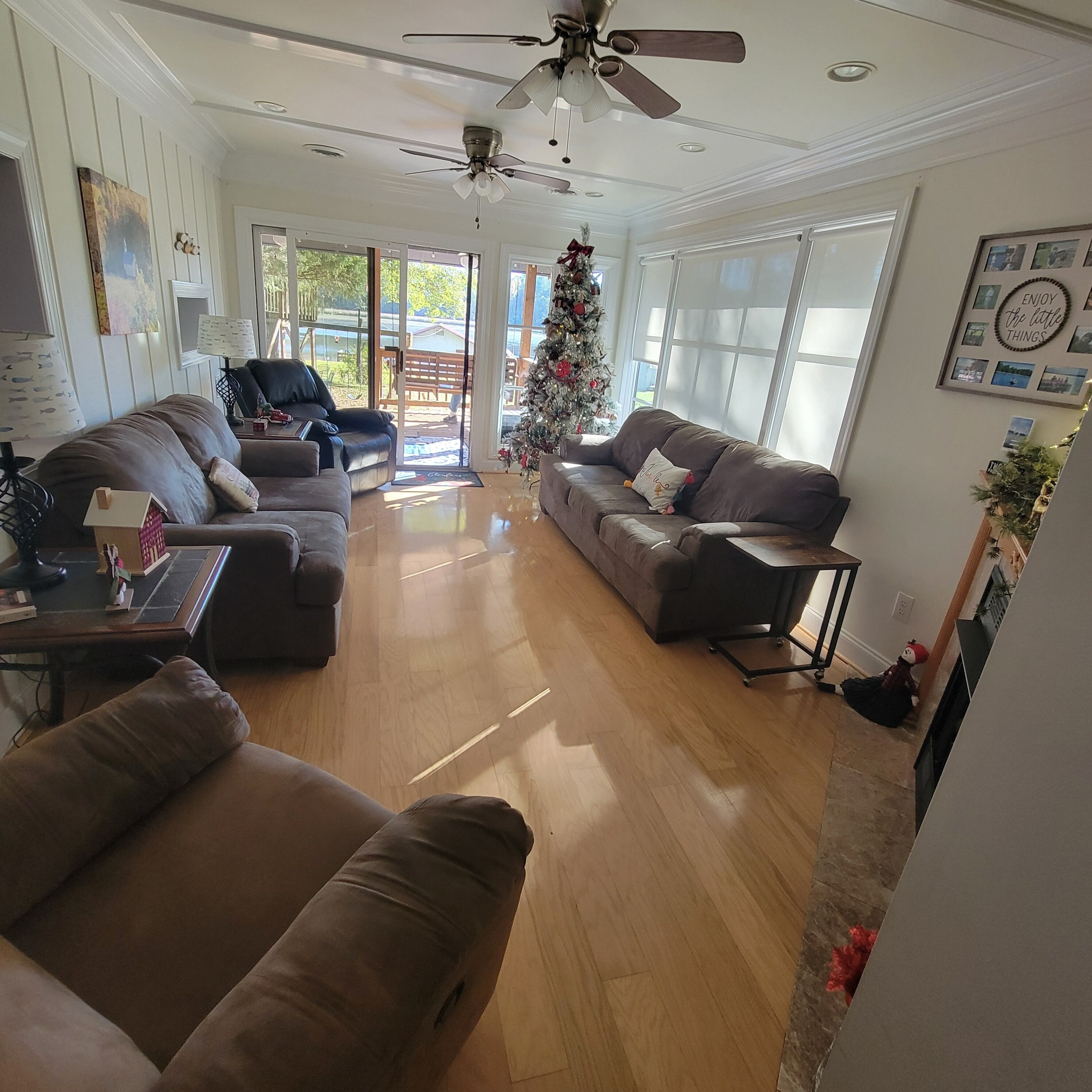 Smart TV, fireplace, video games, books