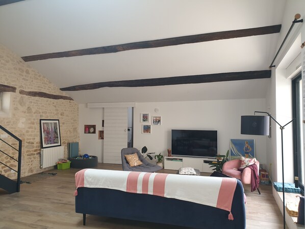 Televisie, videospelletjes, een tafeltennistafel en boeken