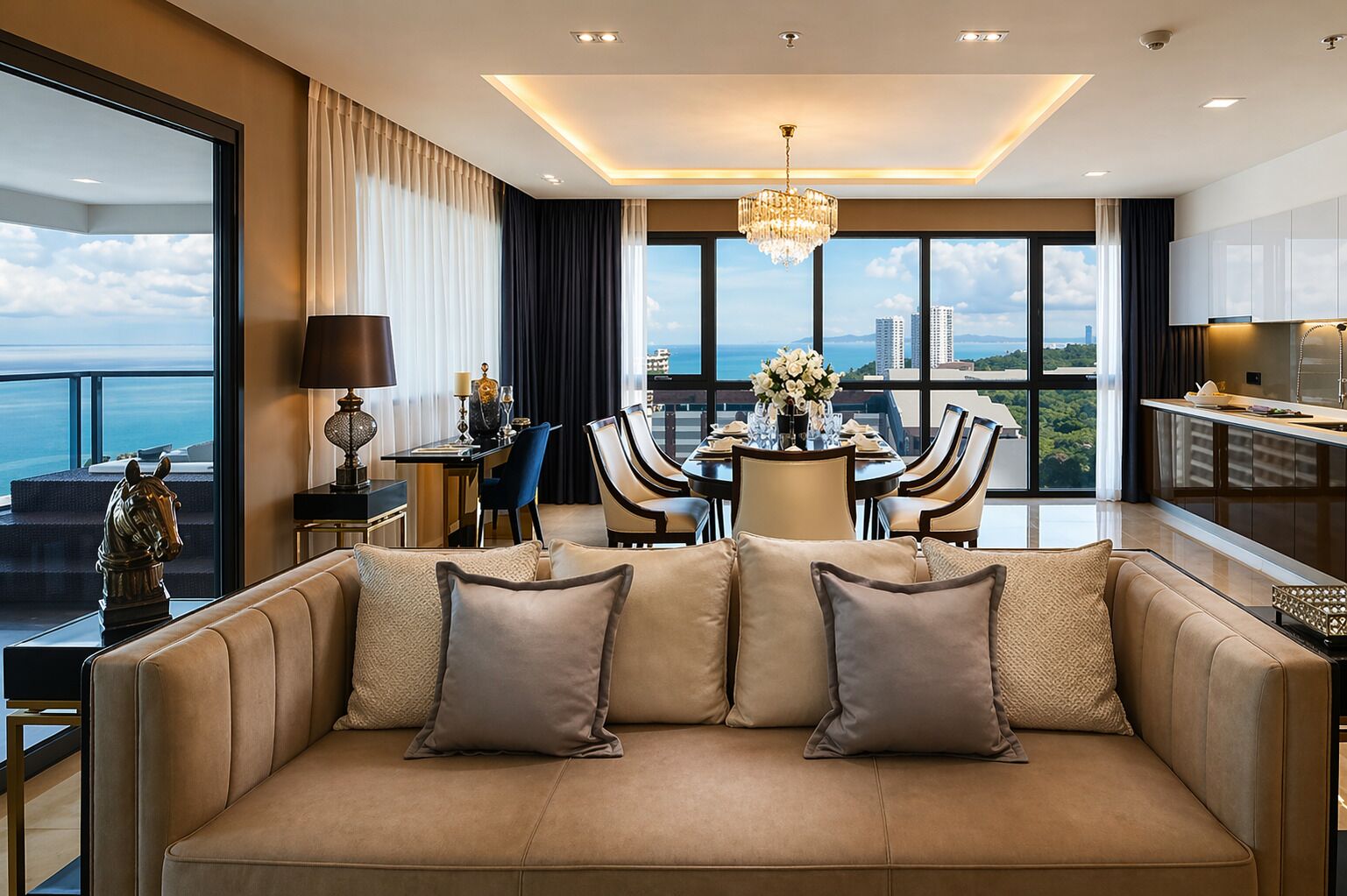Grande Deluxe 2 bedroom Seaview suite | Living area | Smart TV