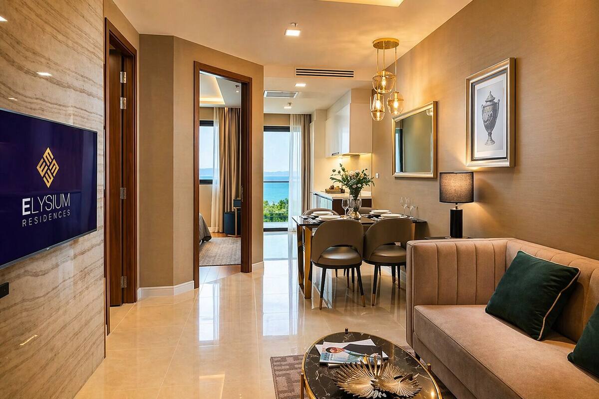 Executive Club Ocean Front 56m2 | Ruang tamu | TV Pintar 