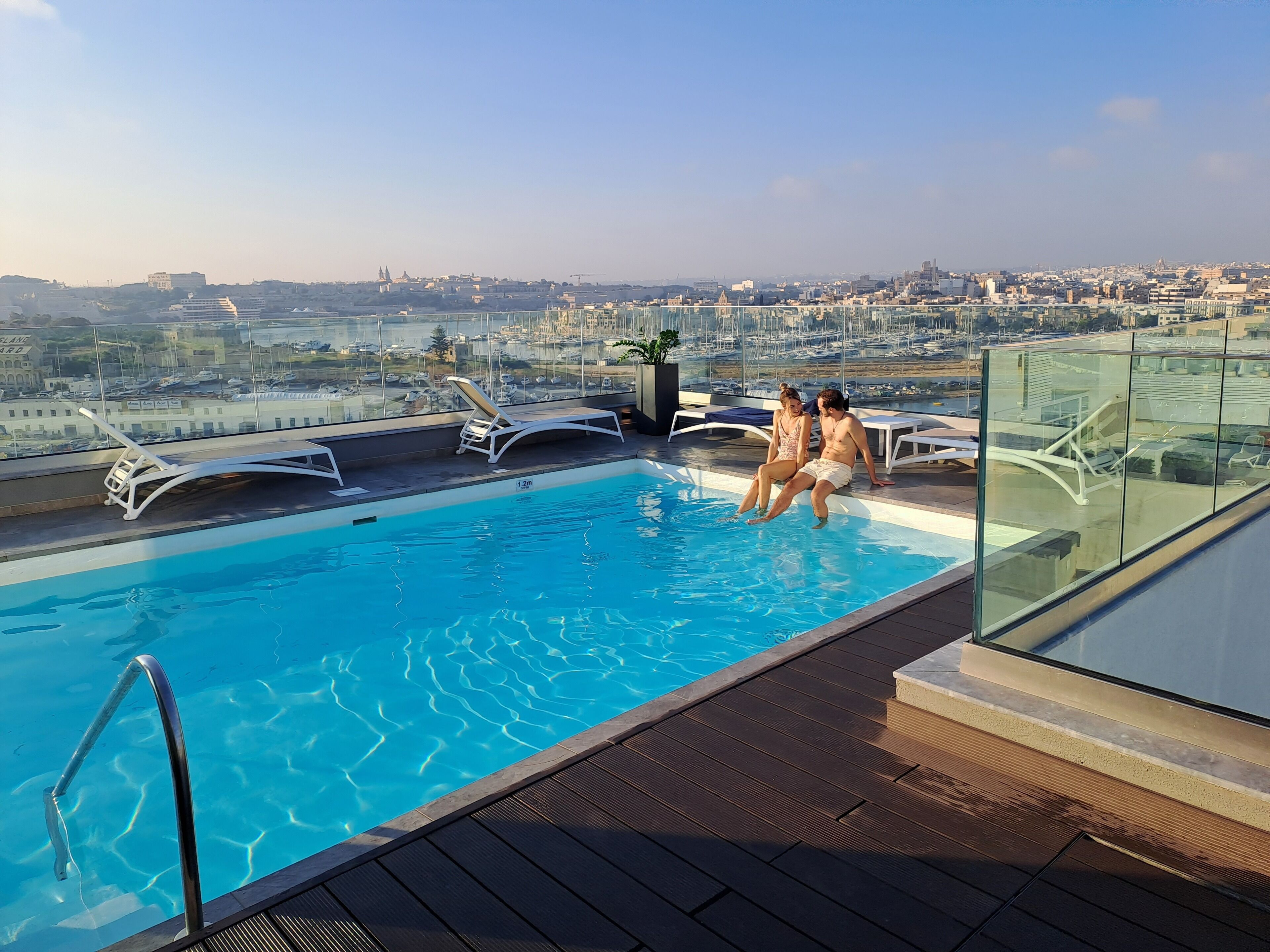 Indoor pool, outdoor pool, sun loungers