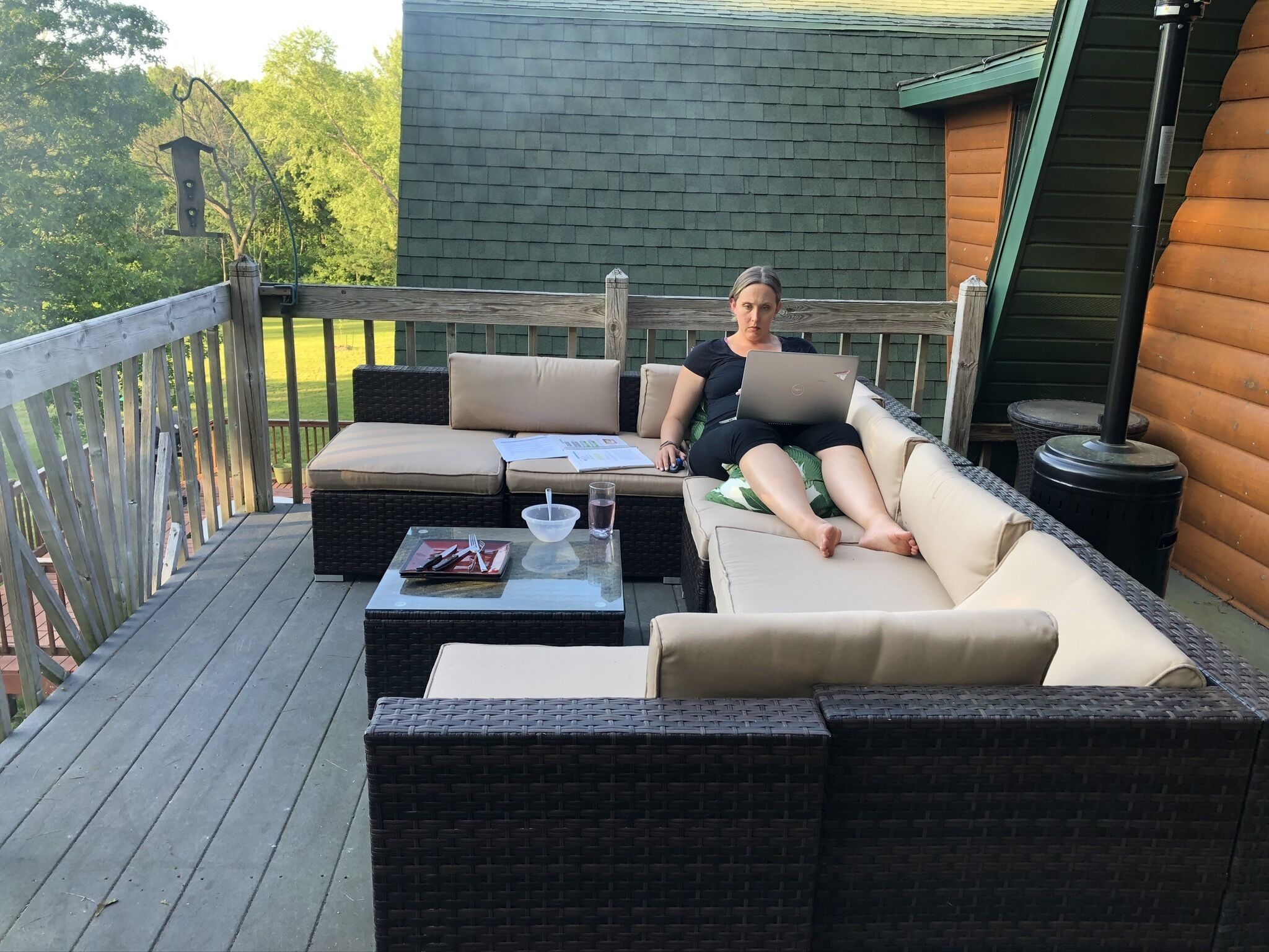 Waterfront cabin with hot tub