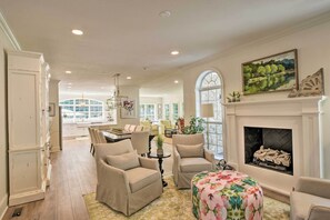 TV, fireplace, video games, DVD player